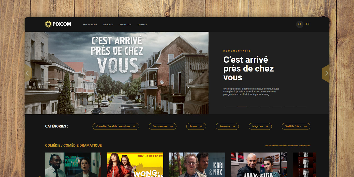 Pixcom - Site web corporatif sur plateforme WordPress